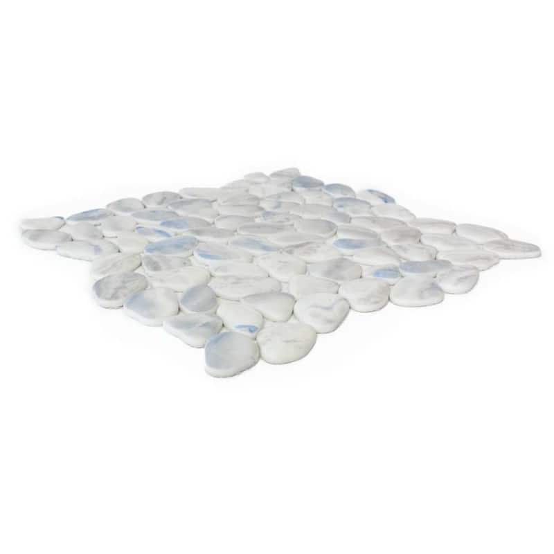 Huron Rock 12x12 Matte Glass Pebble Mosaic Tile - Floor, Wall, Backsplash