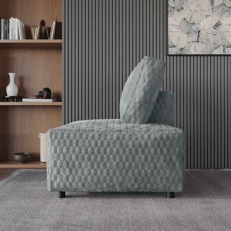 Clayfell Amos Velvet Accent Chair for Living Room - Removable Cover, High-Density Foam & Silent Footrest