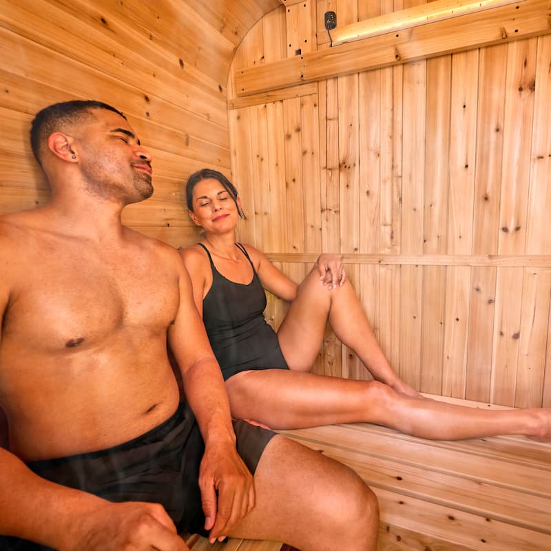 Backyard Discovery Lennon 2-4 Person Outdoor Cube Sauna, Porch