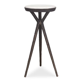 Uttermost Tilton White Marble Accent Table
