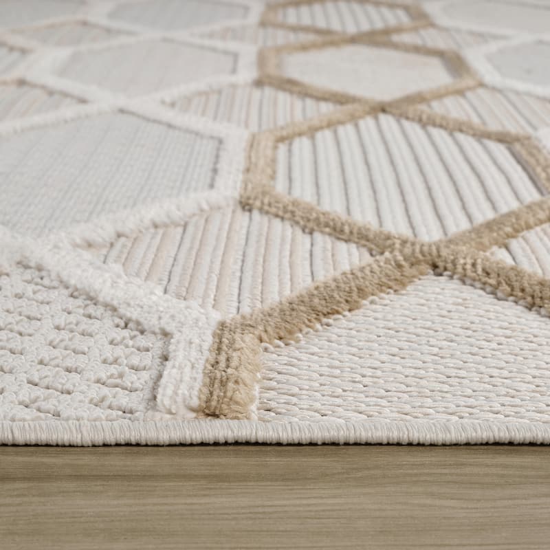 Rug Branch Abstract Geometric Modern Cream Beige Indoor Area Rug