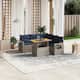 Option Grey and Navy Blue-2 middle+corner+2 Sofa+Table