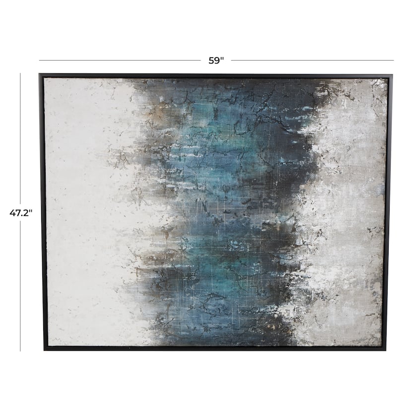 Polystone Geometric Silver Embellishments Framed Wall Art with Black Frame - Silver - Roche River Decor