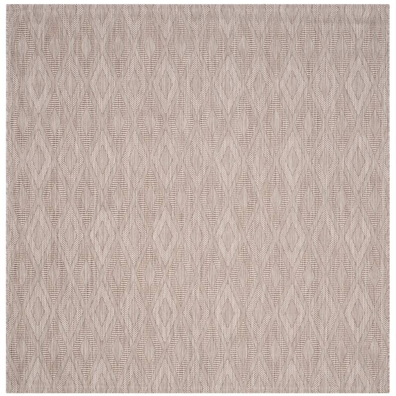 SAFAVIEH Courtyard Marolyn Indoor/ Outdoor Waterproof Patio Backyard Rug - 4' x 4' Square - Beige/Beige