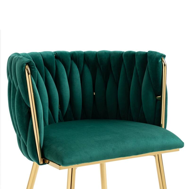 SEYNAR Modern Glam Velvet Dining Side Chair Set of 2 with Gold Metal Frame