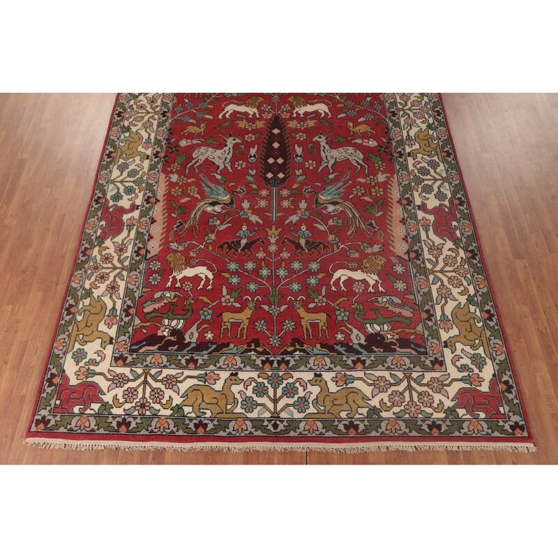 Animals Design Ziegler Area Rug Handmade Oriental Wool Carpet - 9'0"x 11'10"
