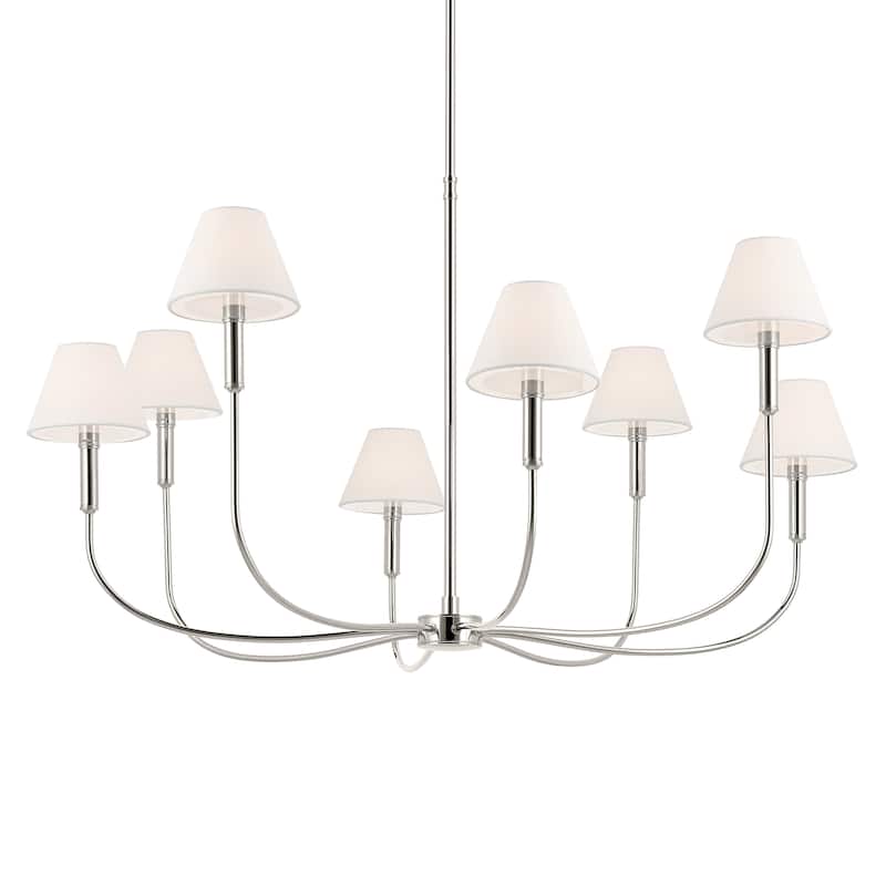Eadie 41.25 Inch 8 Light Chandelier in Polished Nickel