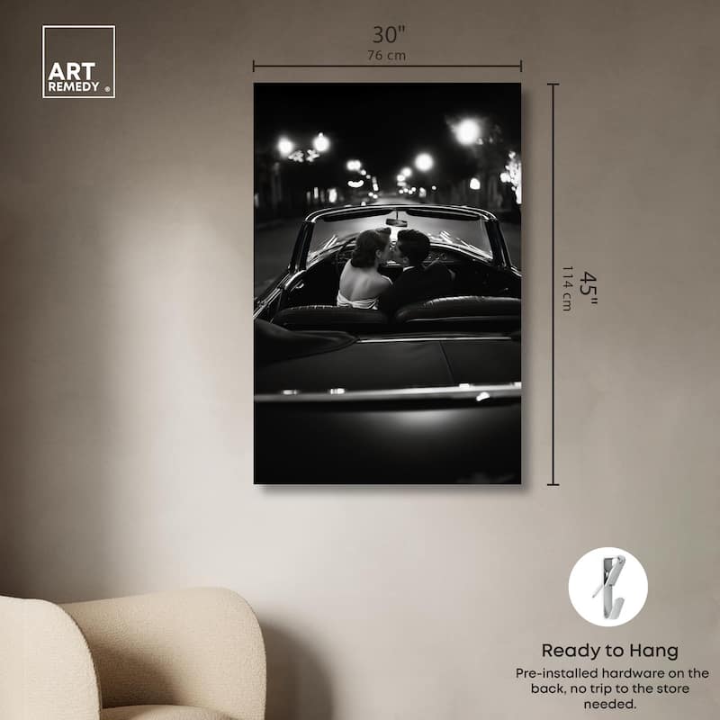 Kiss Me in the Moonlight I Canvas by Art Remedy, Gallery Wrapped