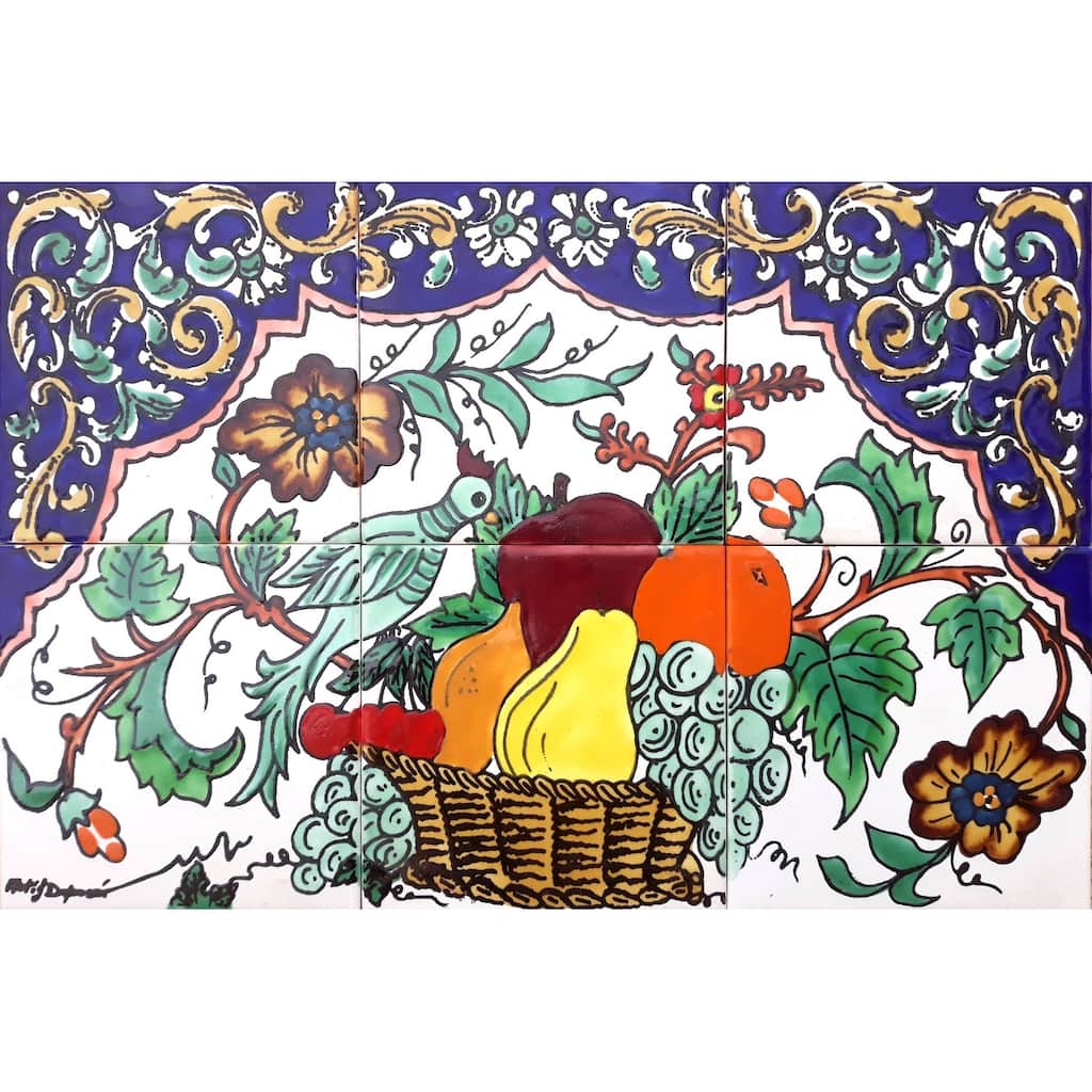 18x12 Bird of Paradise Kitchen Backsplash 6pc Mosaic Tile Wall Mural