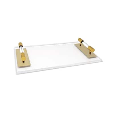 Acrylic Tray with Gold Handles