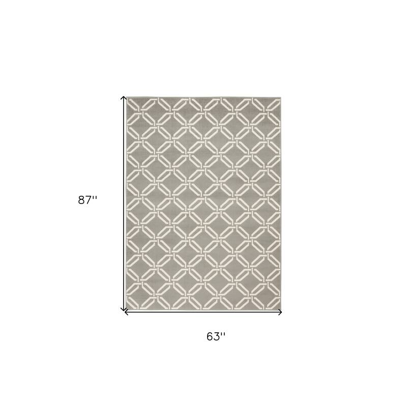 Kewe Power Loomed Non Skid Stain Resistant Area Rug By HomeRoots - 87' X '63' X '0.5