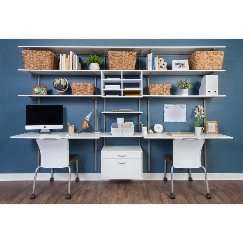 Organized Living freedomRail (48x 21-inch) White Desktop Shelf