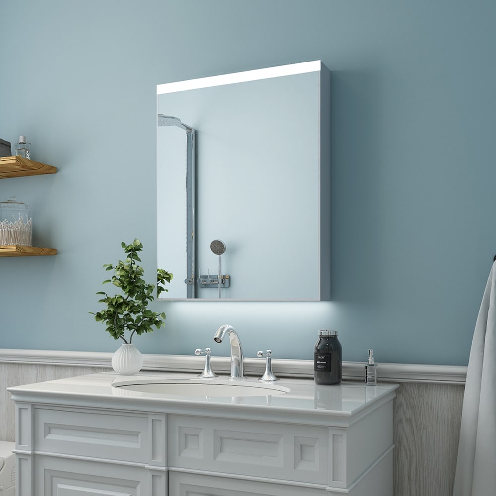 600x800x145mm Bathroom LED Illuminated Mirror Cabinet Space Save Storage Cabinet 