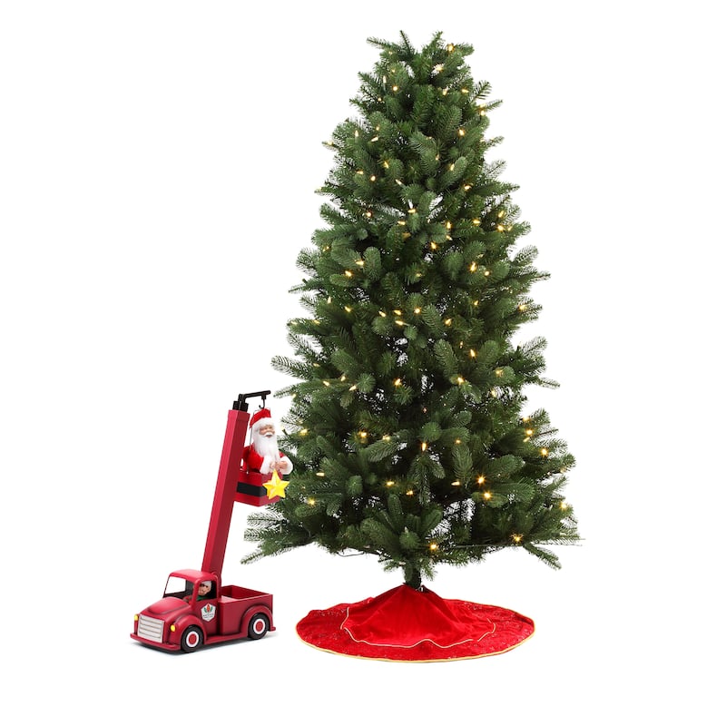 43" Animated North Pole Lighting Crew - White Santa