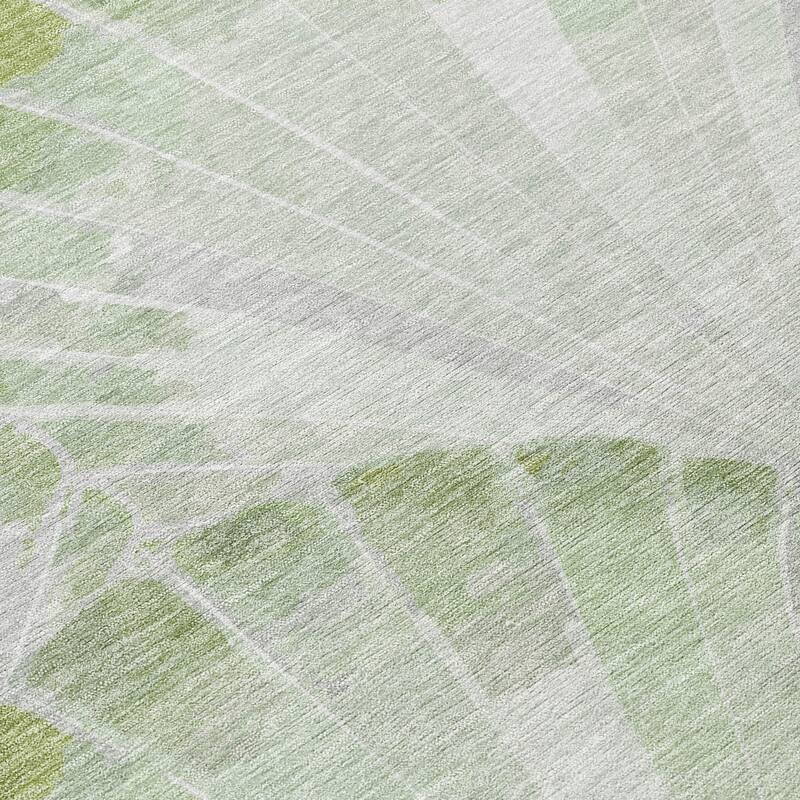 Machine Washable Indoor/ Outdoor Modern Fan Chantille Rug