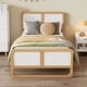 preview thumbnail 8 of 7, Twin Size Solid Wood Platform Bed, Walnut & White