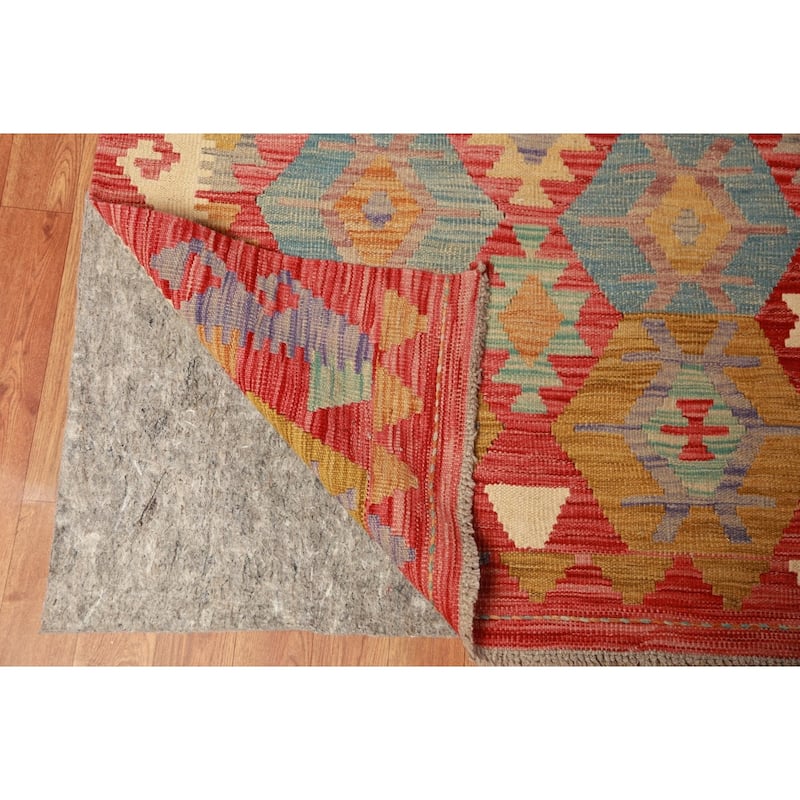 Geometric Kilim Oriental Large Rug Flatweave Living Room Wool Carpet - 10'1"x 15'10"