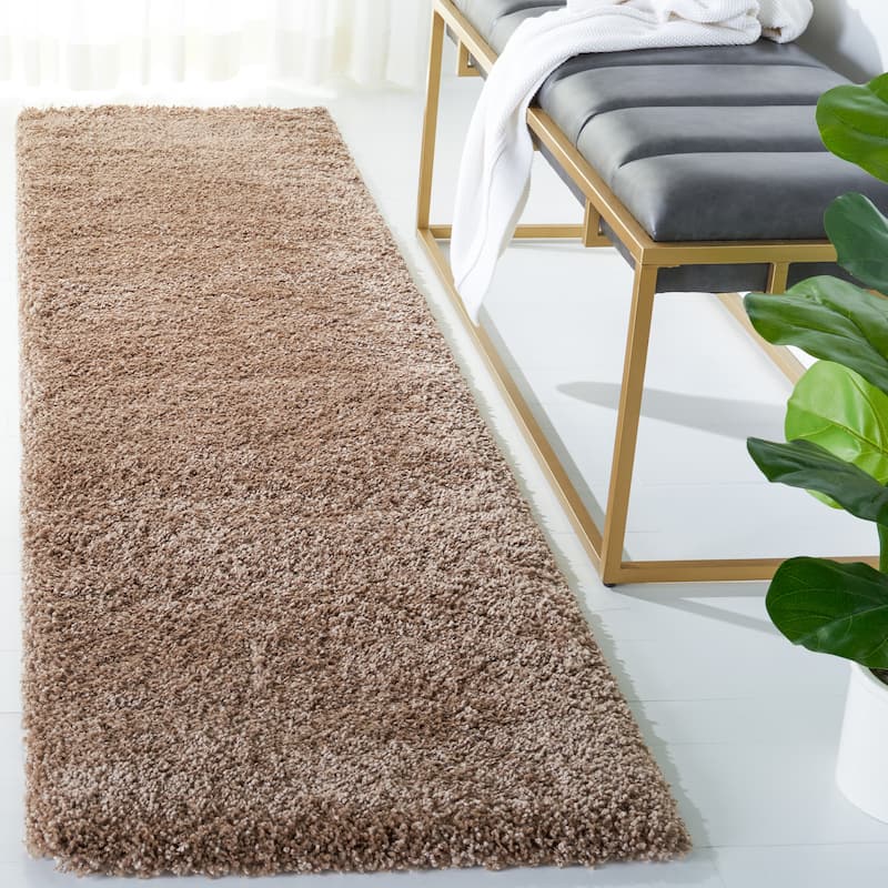 SAFAVIEH Milan Shag Maibritt 2-inch Thick Area Rug - 2' x 6' Runner - Dark Beige - Runner