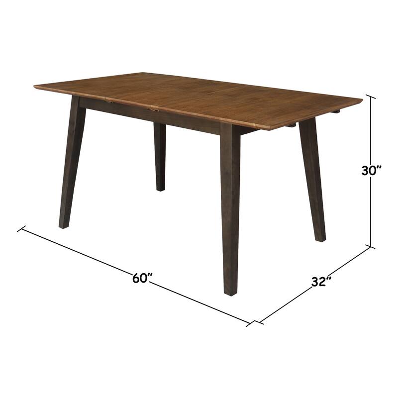 International Concepts Solid Wood 60" Butterfly Extension Dining Table