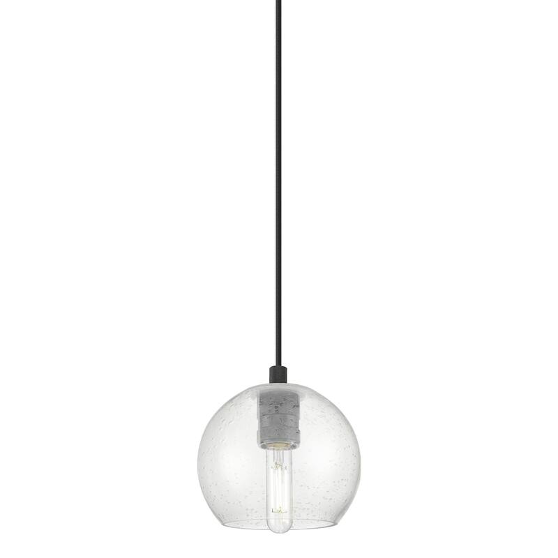 Innovations Lighting 434-1P-8-6 Crown Point Pendant Crown Point 6" - Matte Black / Seedy