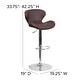 preview thumbnail 28 of 100, Contemporary Vinyl/Chrome Adjustable Curved Back Barstool - 19.25"W x 19"D x 33.75" - 42.25"H