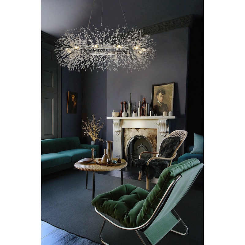 Modern Firework Crystal Chandelier for Dining Room and Living Room Bulb Included