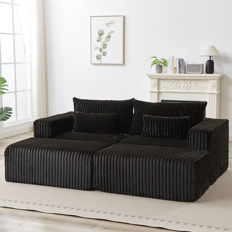 Oversized 87" Modular Sectional Lounge Chaise with 2 Ottoman