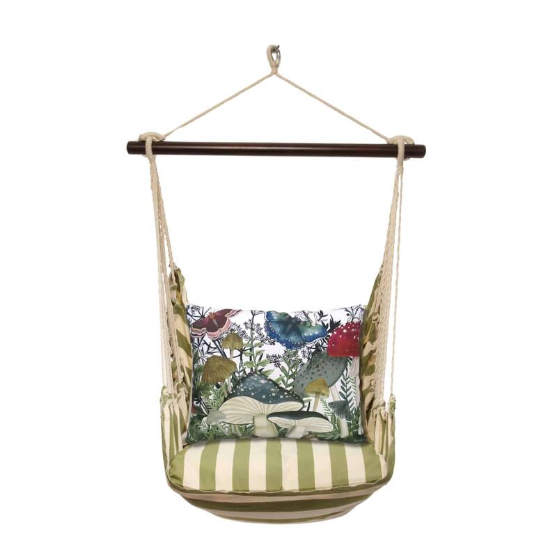 Magnolia Casual Swing Set 4 piece - Summer Palms Stripe w/ Botanical Mushrooms 2