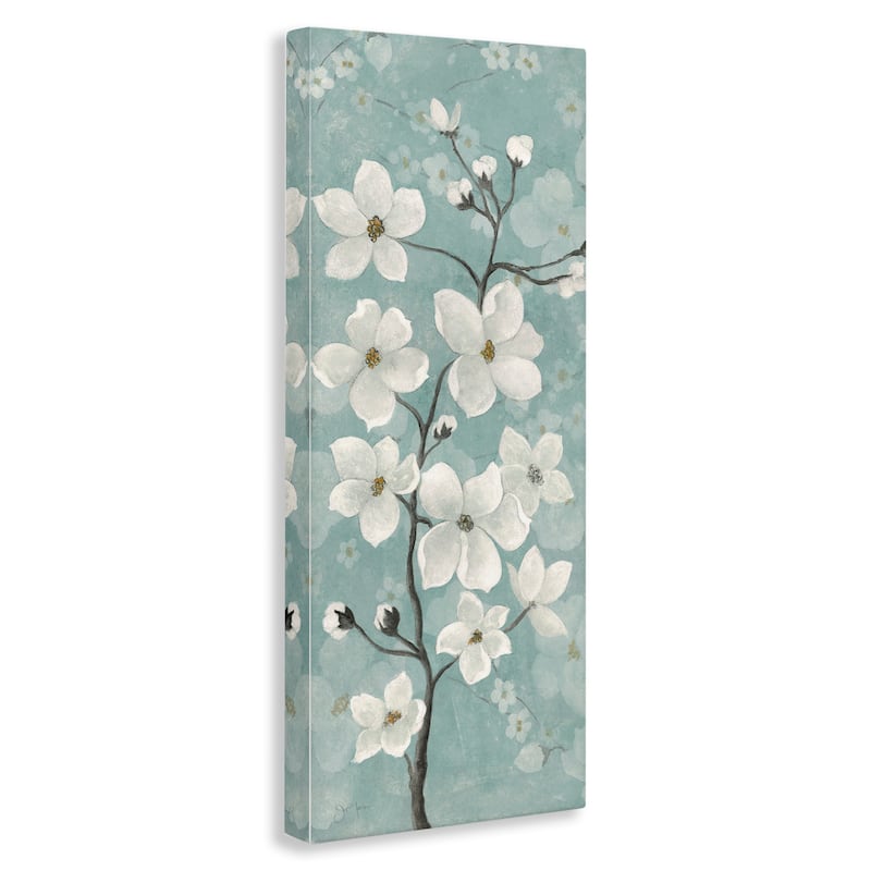 Stupell Apple Blossom on Green Canvas Wall Art Design By Janet Tava