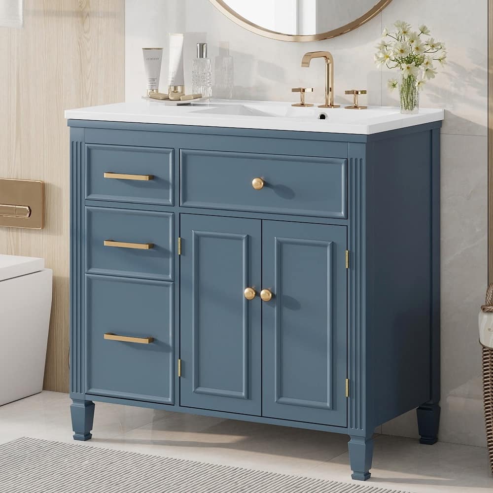 Christopher Knight Home-Vonhart 36" Bathroom Vanity with Ceramic Sink