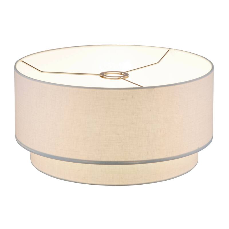 Artiva Large Premium Double Drum Linen Shade, Ivory - IVORY