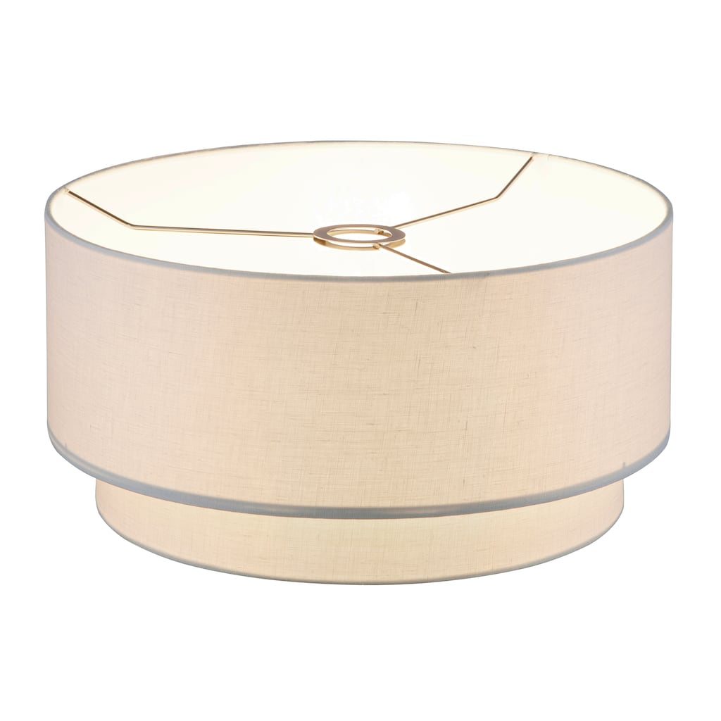 Artiva Large Premium Double Drum Linen Shade, Ivory