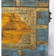 preview thumbnail 9 of 8, Nador Hand-Painted Brass Inlay Storage Trunk Coffee Table