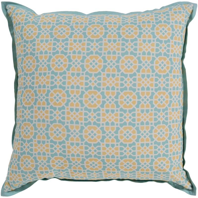 Nadica Geometric Yellow Feather Down or Poly Filled Throw Pillow 18-inch