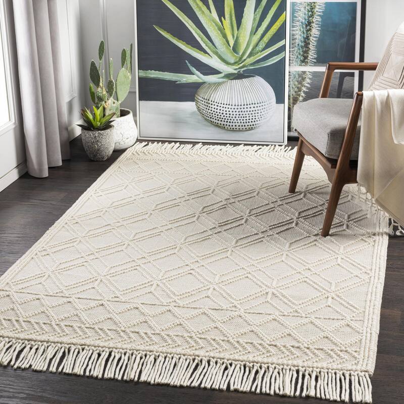 Livabliss Casa DeCampo Farmhouse Diamond Area Rug - 8' x 10' - Beige
