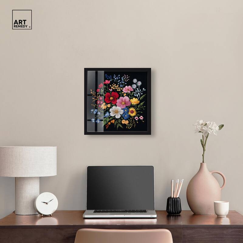 Midnight Wildflower Weave Shadowbox by Art Remedy