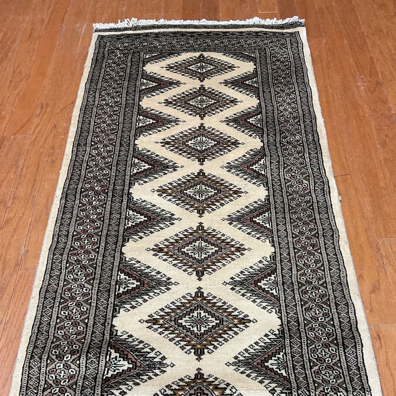 HERAT ORIENTAL Handmade One-of-a-Kind Bokhara Wool Runner - 2'7 x 14'1