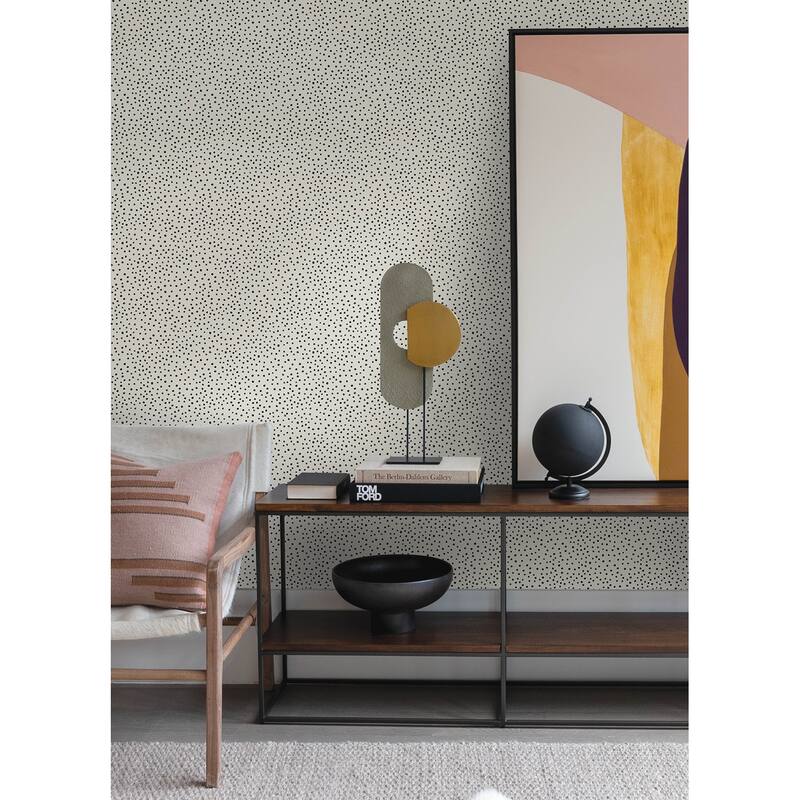 A-Street Prints Cassie Black Petite Polka Wallpaper