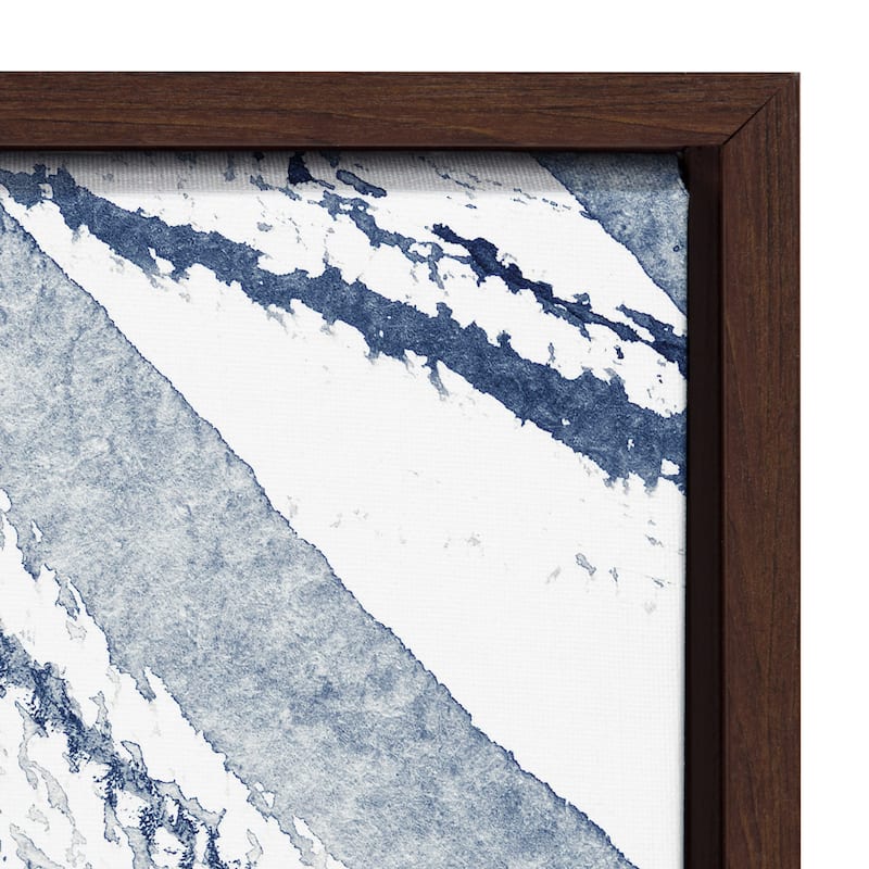 Kate and Laurel Sylvie Indigo Framed Canvas by Amy Peterson Art Studio