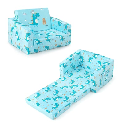 Costway 2-in-1 Convertible Kids Sofa Children Flip-Out Lounger Couch - See Details