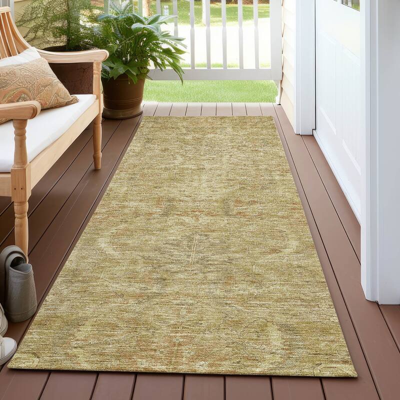 Machine Washable Indoor/ Outdoor Boho Traditional Chantille Rug