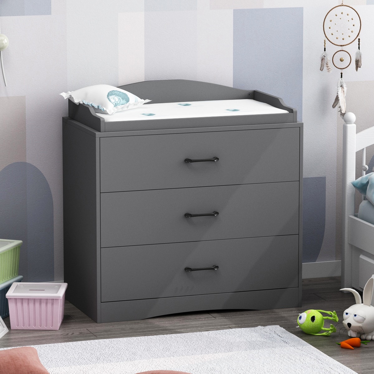 3 drawer dresser online with changing top