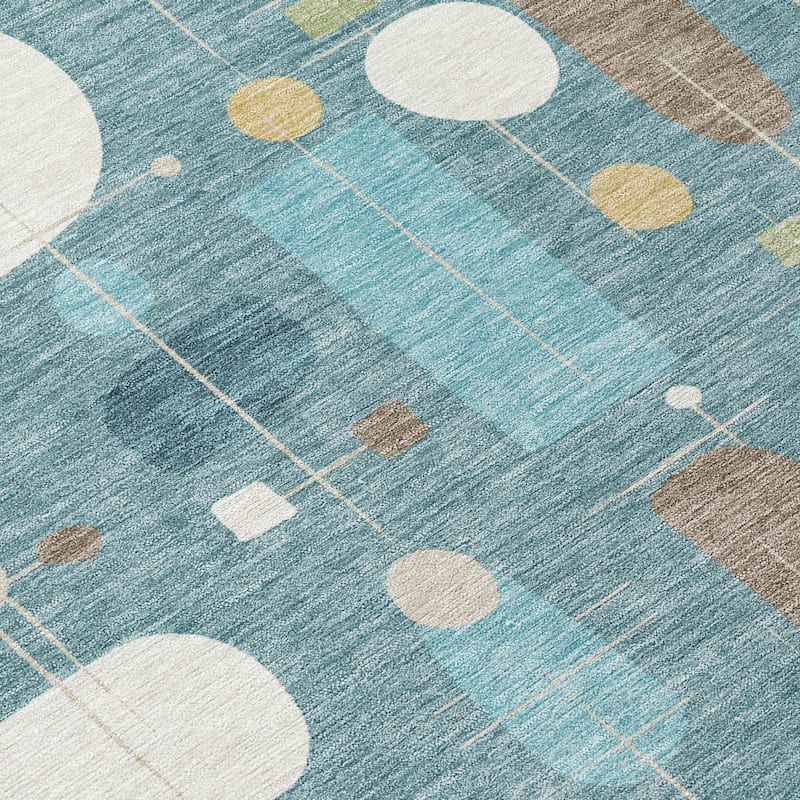 Machine Washable Indoor/ Outdoor Contemporary Fun Chantille Rug