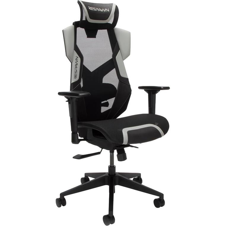 RESPAWN FLEXX Mesh Gaming Chair With Lumbar Support, Adjustable Headrest - Grey