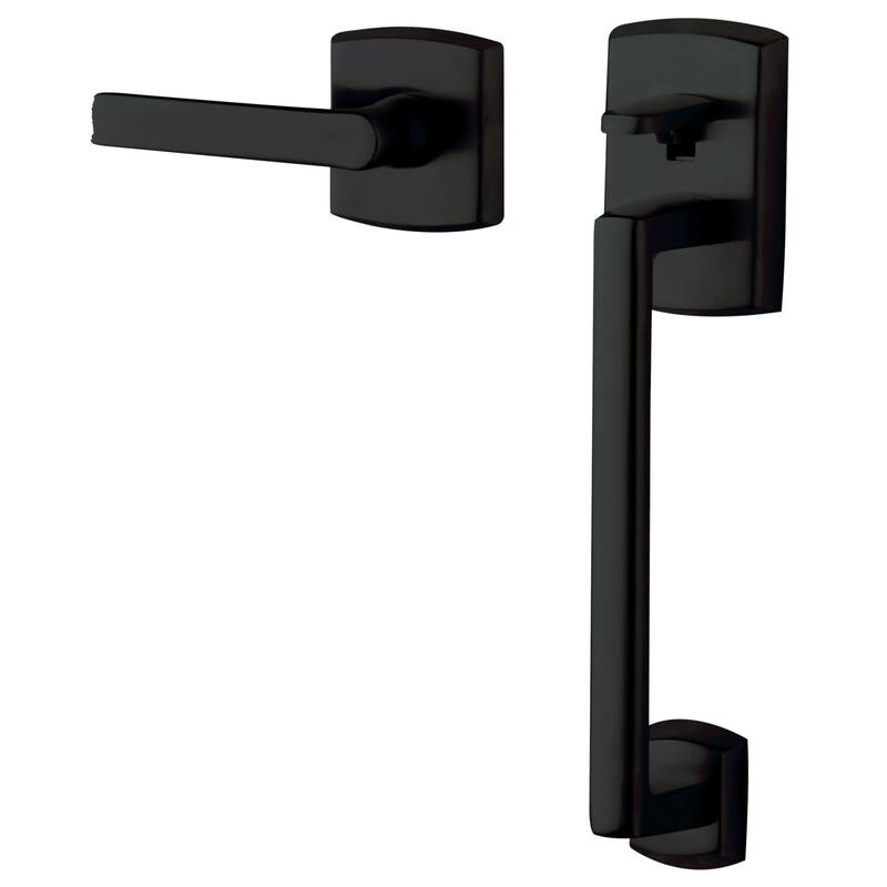 Baldwin Soho Sectional Entry Left Handed Handle Set Kit with Interior - Satin Black