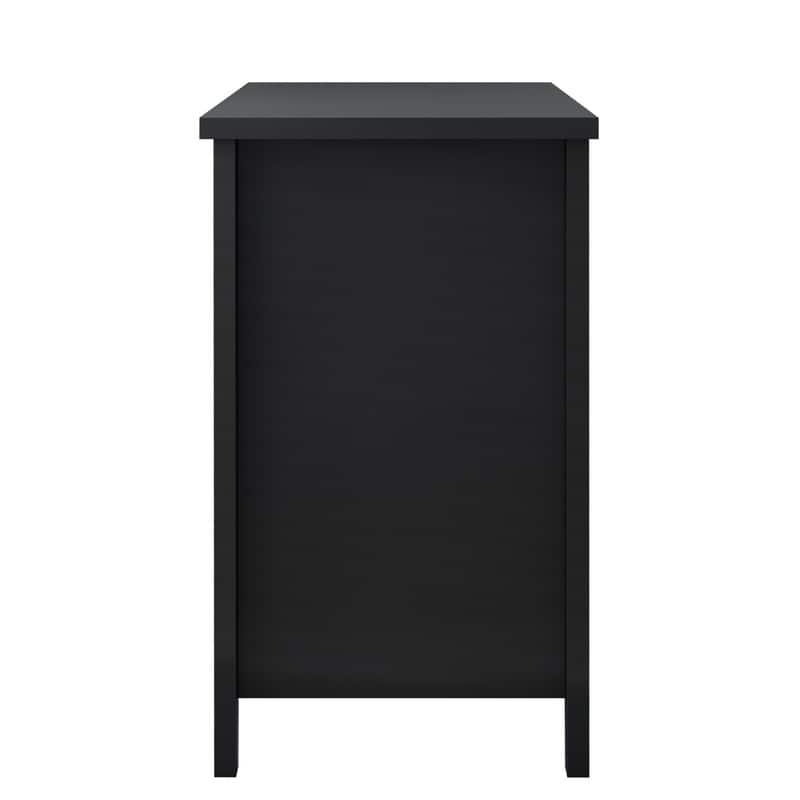 Black 6 Drawer Double Dresser Bedroom Storage Cabinet