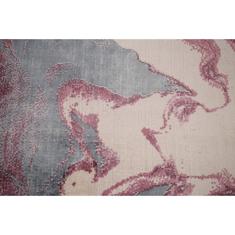 Contemporary Abstract Indian Area Rug Handmade Wool Carpet - 5'1"x 8'0"