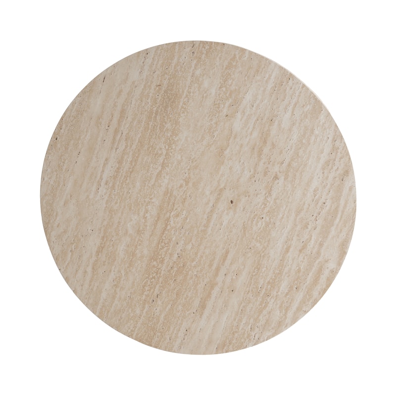 Christopher Knight Home - Arden Modern Marble Pattern Top Solid Side Table with Ribbed Brown Base