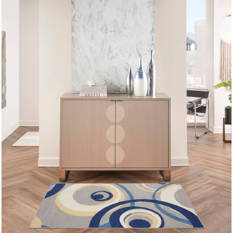Nourison Grafix Transitional Geometric Abstract Area Rug - 3' x 5' - Grey