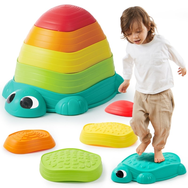 5Pcs Turtle Balance Stepping Stones - Multicolor